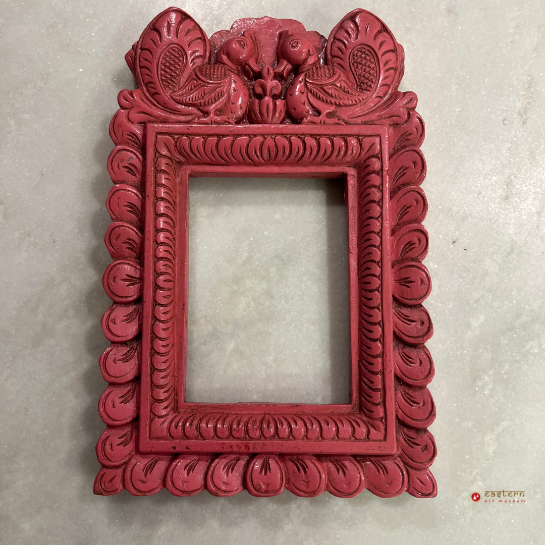 Authentic Vangai Wood Red Color Painted Mirror Frame