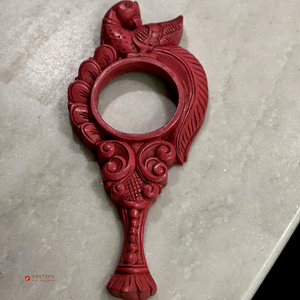 Authentic Vangai Wood Red Color Painted Mirror Frame