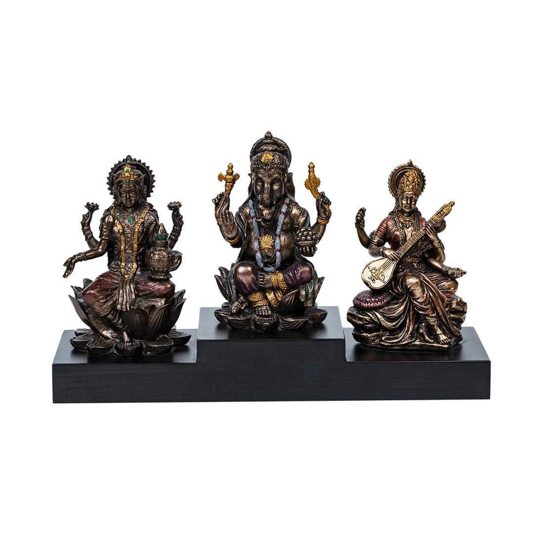 Elegant Poly Resin Ganesh / Lakshmi / Saraswati Showpiece for Home Decor