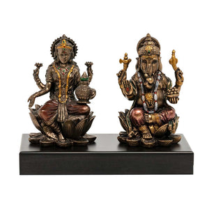 Elegant Poly Resin Lakshmi & Ganesh Showpiece for Home Decor