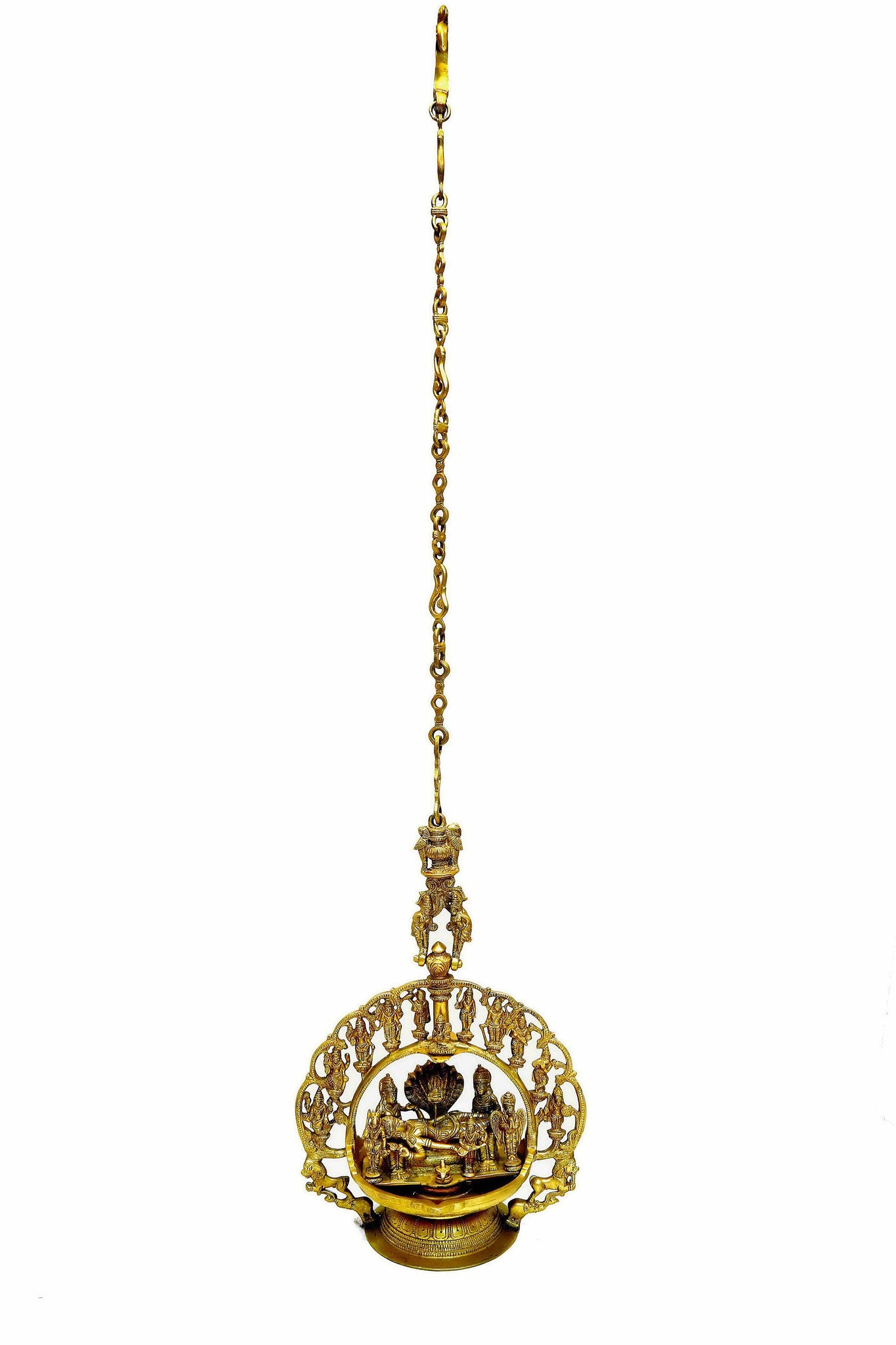 Brass Dasavatar Hanging Vishnu Oil Lamp
