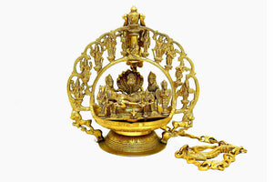 Brass Dasavatar Hanging Vishnu Oil Lamp