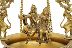 Brass Radha Krishna Jhula With Urli