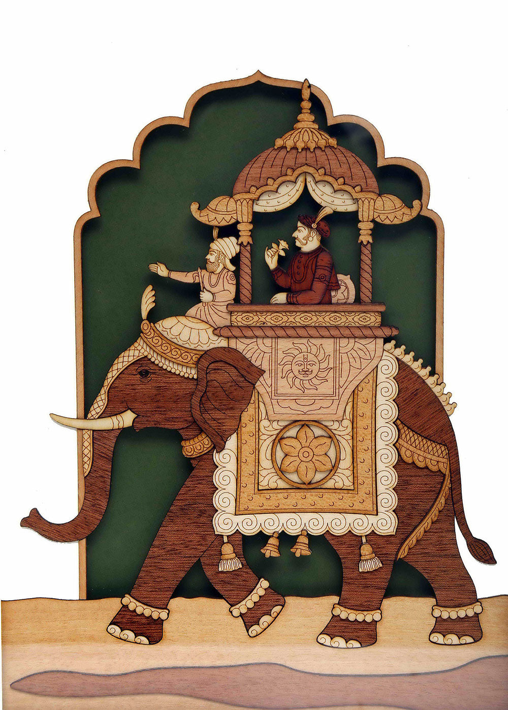 Wood Carving King on Elephant
