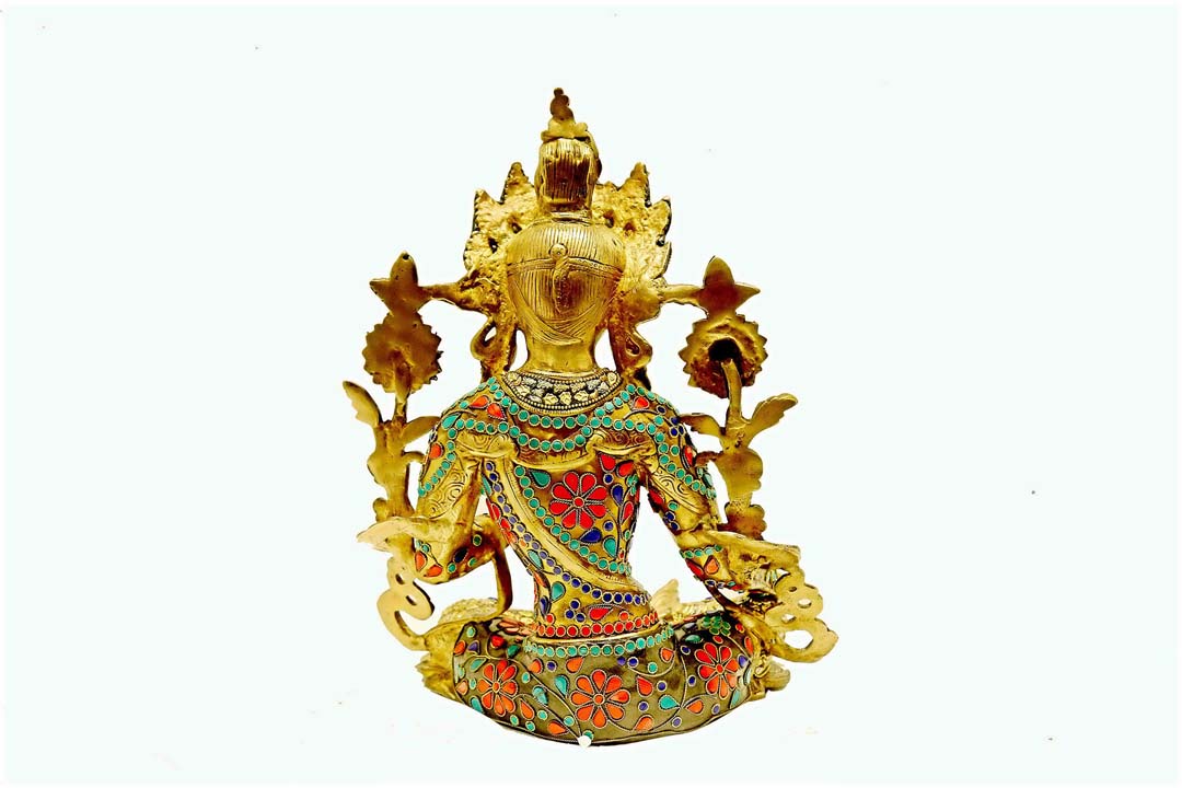 Brass Tara Devi Stone Work