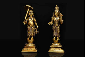 Brass Dasavatar statues on Wooden Frame
