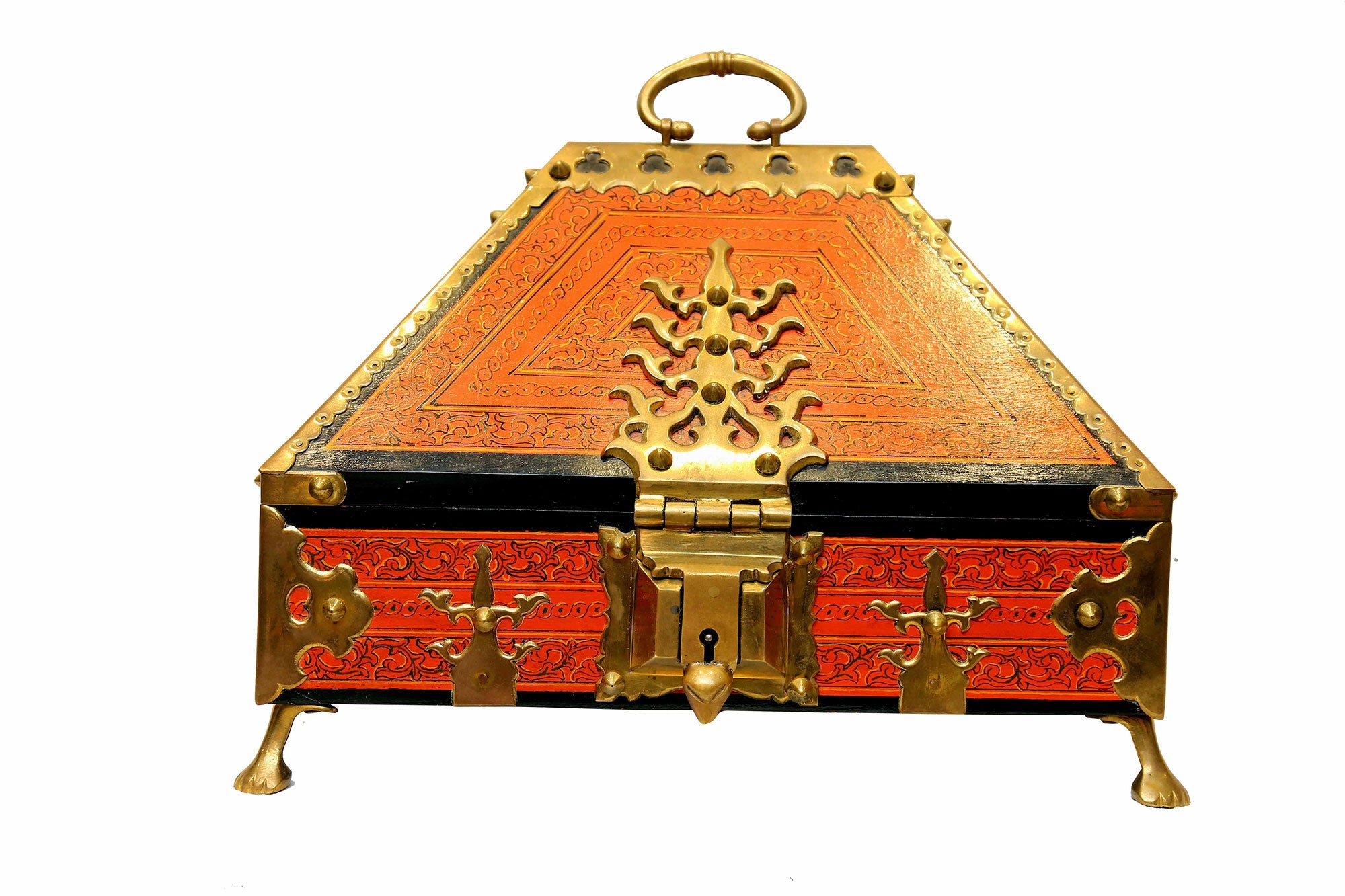 Wooden Multipurpose Box with Brass Accessories