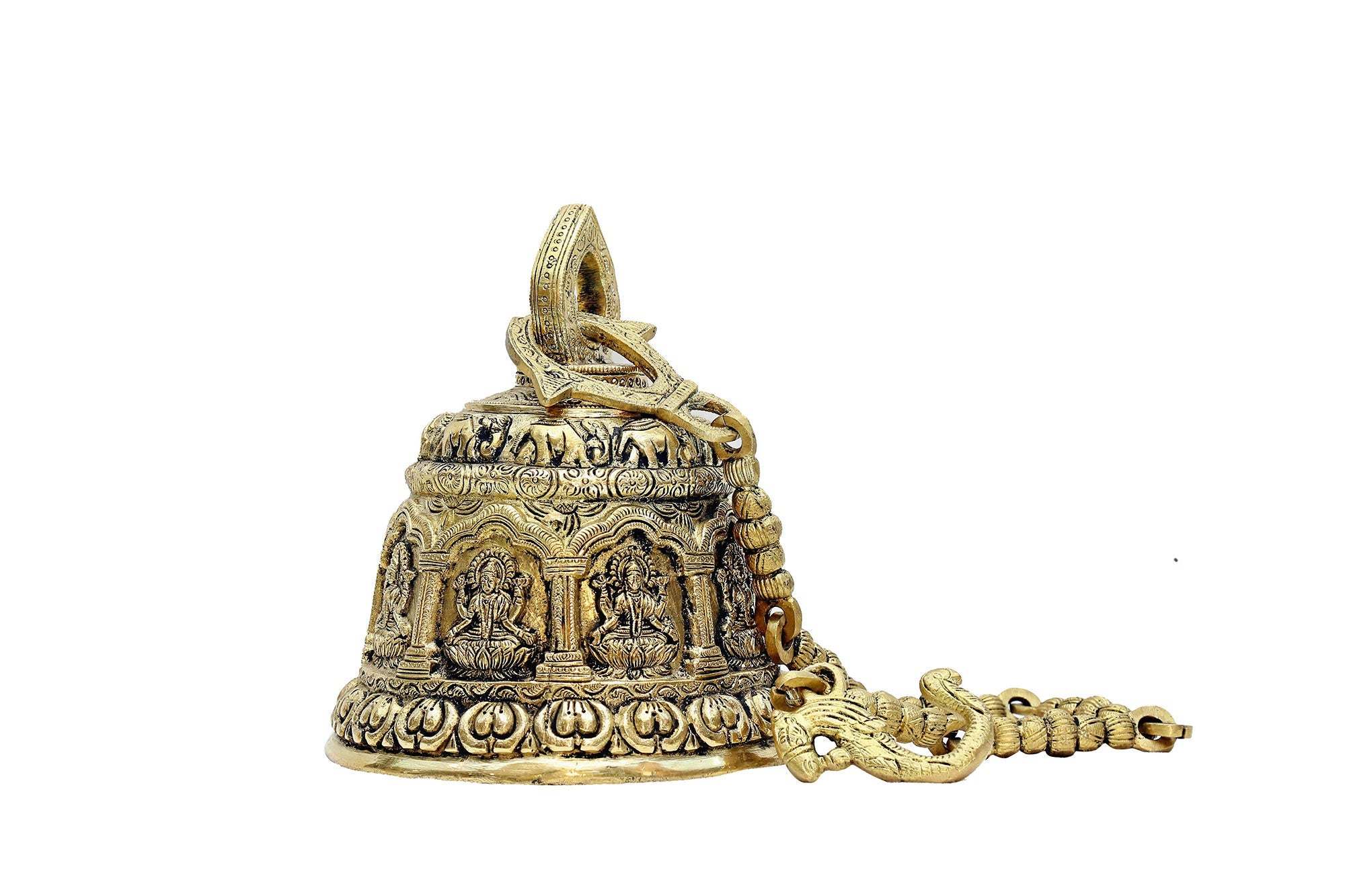 Brass Bell Big Carved
