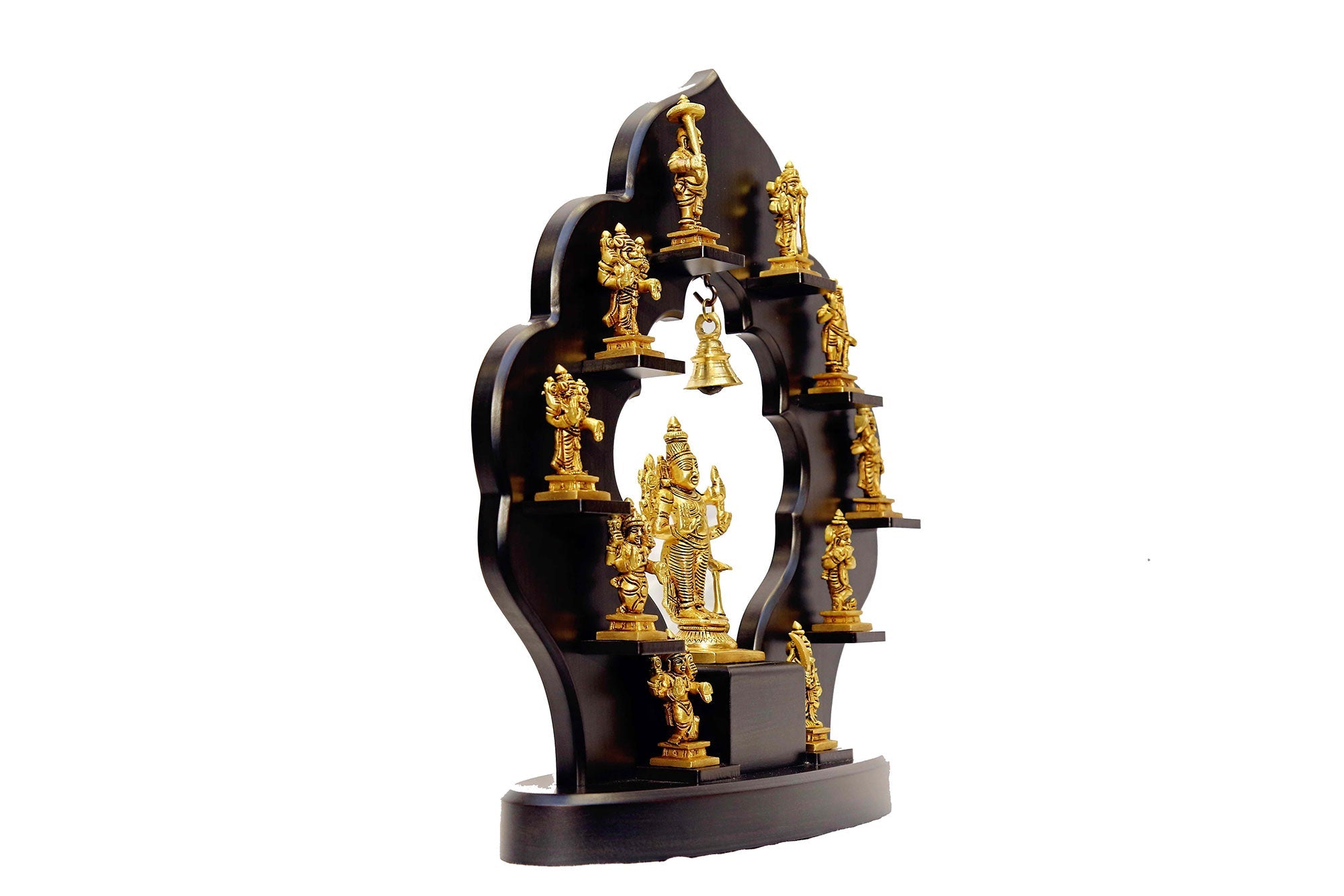 Brass Dasavatar Statues on Wooden frame