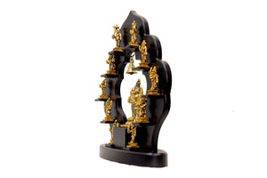 Brass Dasavatar Statues on Wooden frame