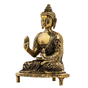 Brass Hand Blessing Buddha Statue - Perfect for Home Decor