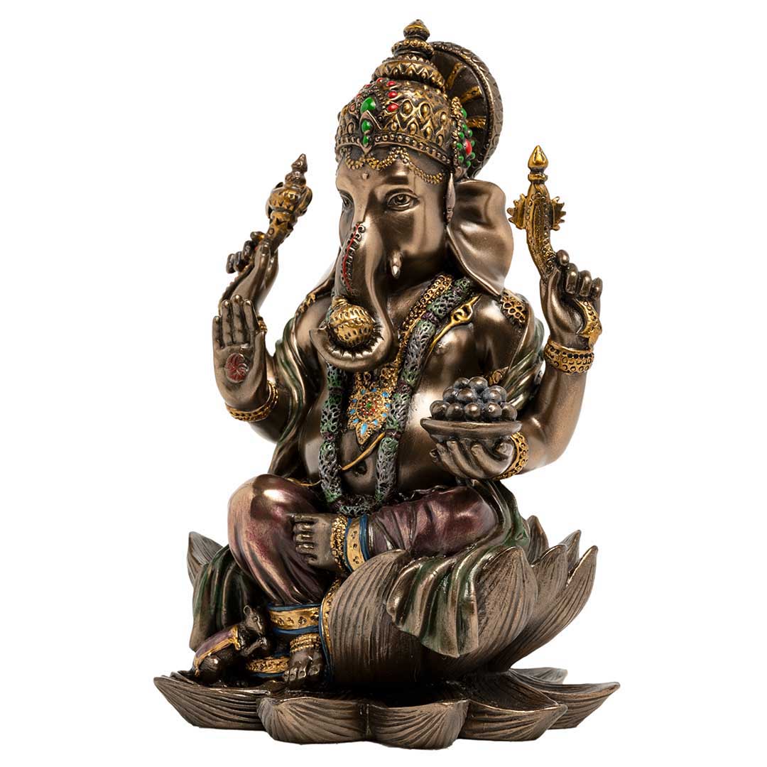 Poly Resin Lotus Ganesha Statue
