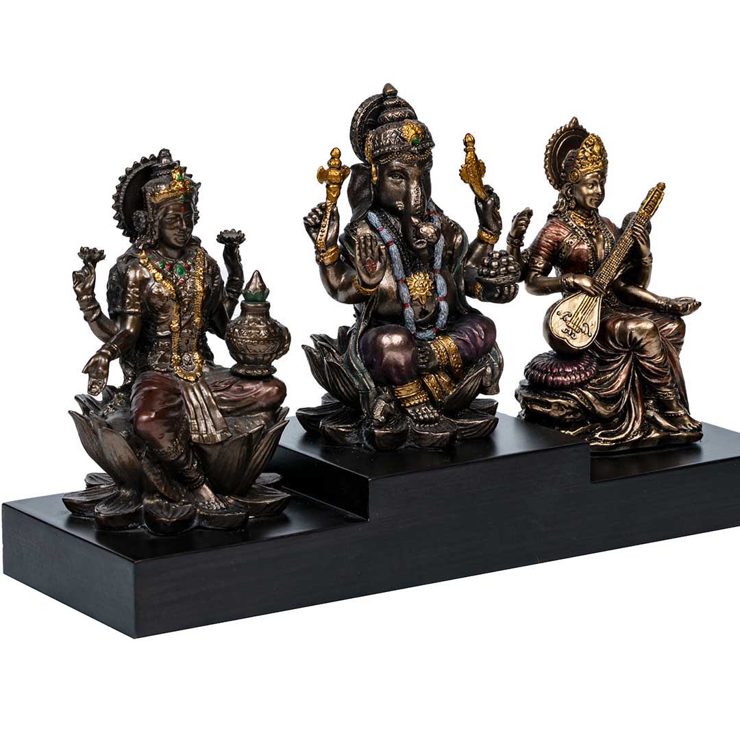 Elegant Poly Resin Ganesh / Lakshmi / Saraswati Showpiece for Home Decor