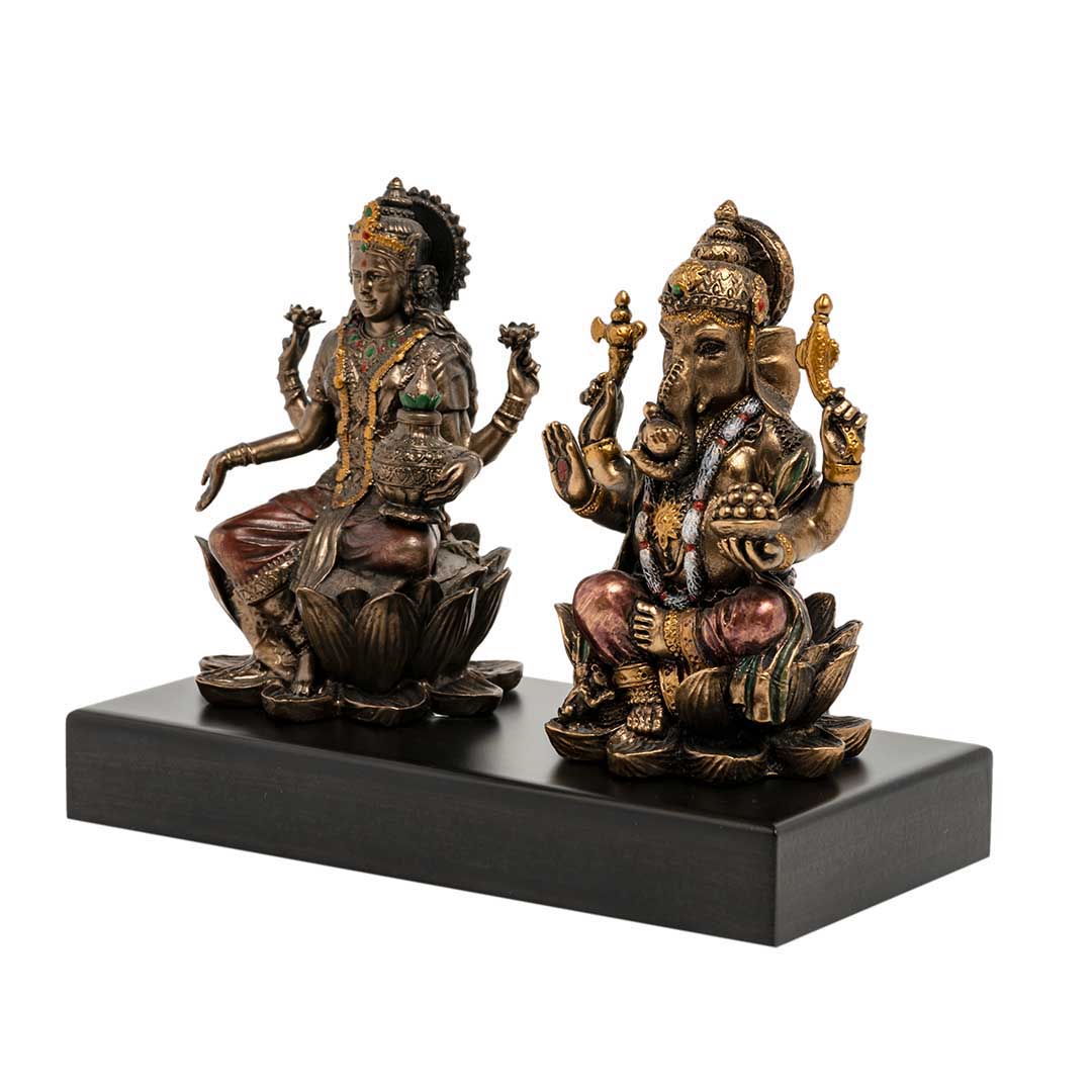 Elegant Poly Resin Lakshmi & Ganesh Showpiece for Home Decor