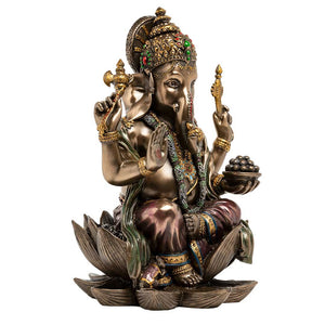 Poly Resin Lotus Ganesha Statue