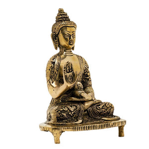 Brass Hand Blessing Buddha Statue - Perfect for Home Decor