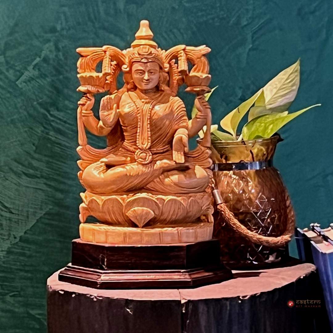 Lakshmi Devi Idol made out of White cedar wood